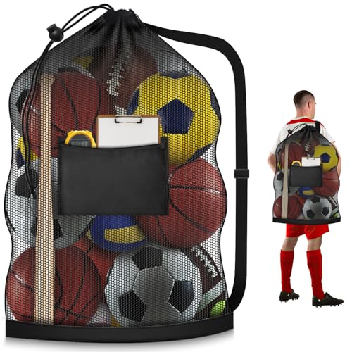 Extra Large Mesh Ball Bag with Zipper Pocket - 40" x 30"