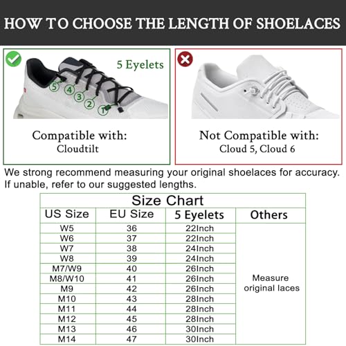 Endoto 24 Inch Black Shoe Laces for On Cloudtilt Cloud Tilt Replacement Strings