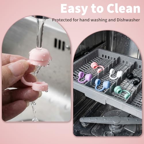 Reusable Silicone Straw Covers for Tumblers - 6 Pack Dust-Proof Caps