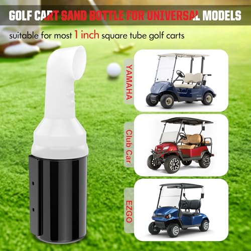 VYYOKMU 2-Pack No Drilling Golf Cart Sand Bottle Holder with 35oz Capacity for EZGO, Club Car, Yamaha, 1" Square Tube
