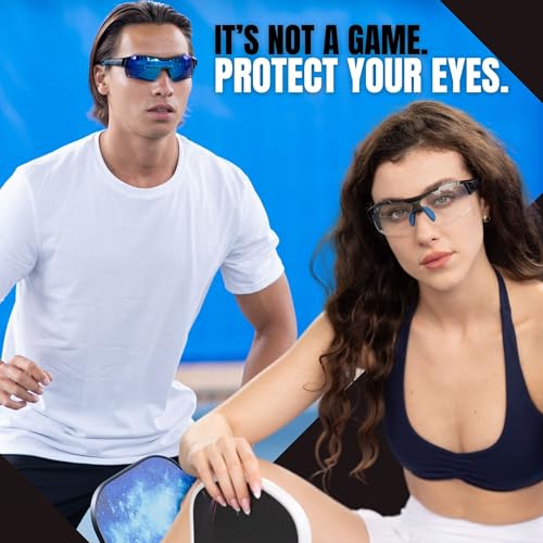 BLUE CUT Sports Safety Goggles Interchangeable Sun Lens Anti Fog UV Protection Indoor Outdoor Pickleball Cycling Basketball