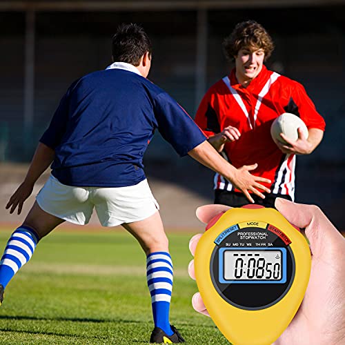 12 Pack Digital Sport Stopwatch Timer - Large Display with Alarm