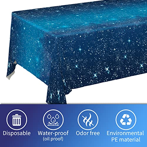 Space Tablecloth - 3 Pack Waterproof Galaxy Design 54x108"