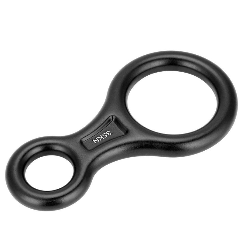 SolUptanisu Climbing,Climbing Rappel 8 Ring, 35KN Figure 8 Aluminum Descender Rappel Ring Rock Climbing Gear for Rappelling Belaying Climbing (Black)