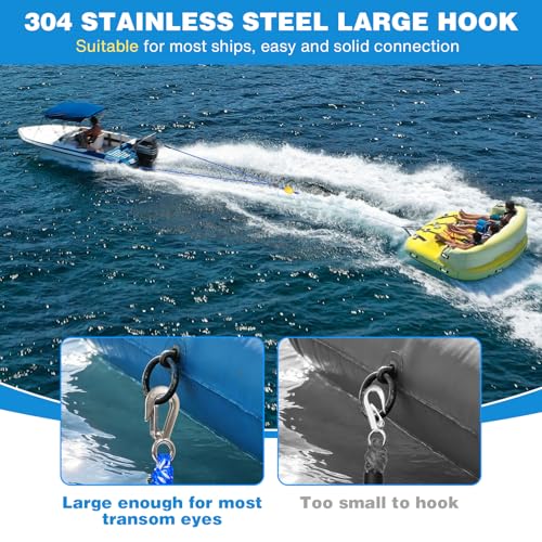 Heavy Duty Boat Tow Harness with 360° Pulley - Blue & White