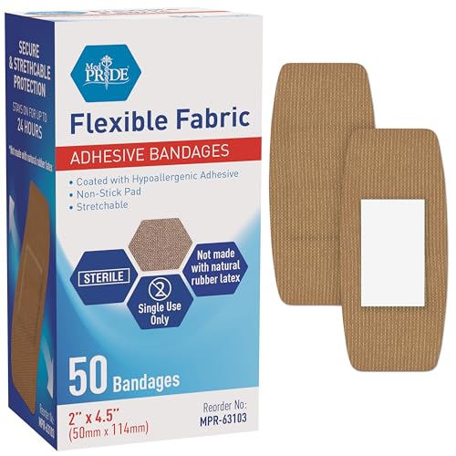 Hypoallergenic Fabric Bandages - 2" x 4.5" - 50 Count