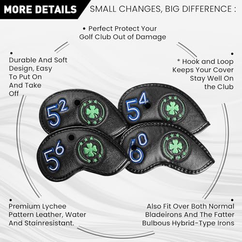 Amy Sport Black 4-Pack Wedge Golf Club Head Covers 52°-60° Protectors