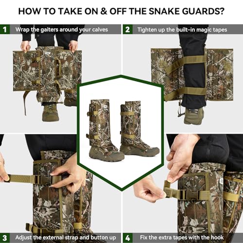Durable Snake Gaiters for Men/Women - Camo Snake Bite Guards