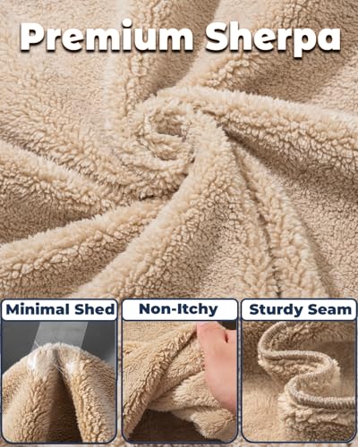 Boladeci Mens Sherpa Lined Hoodie Pullover Heavyweight Fleece