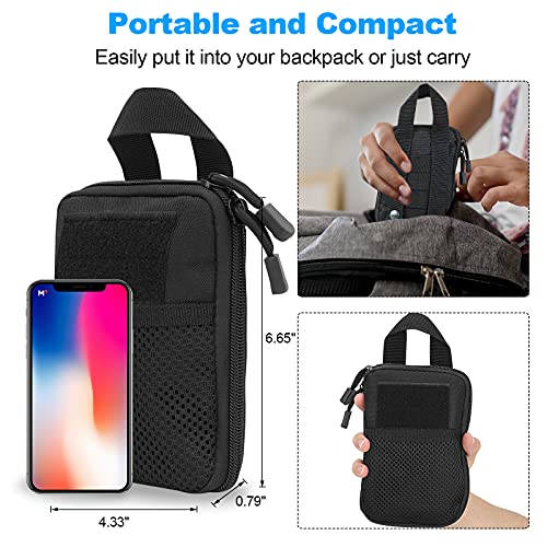 Black Tactical EDC Pocket Organizer Pouch Nylon Molle Multi-Tool Storage