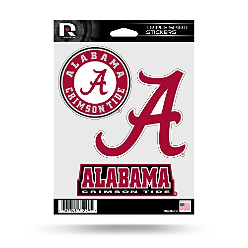 Alabama Crimson Tide Triple Sticker Sheet - 5x7 Die-Cut Designs