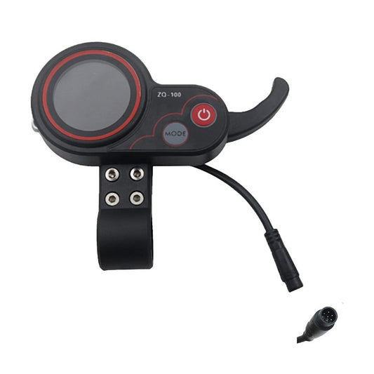 Wokyo ZQ-100 6 Pin Electric Scooter LCD Display Throttle Meter, Communication Instrument for Electric Scooter Controller, Electric Scooter Display Panel with Thumb Throttle Control
