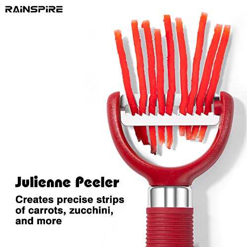 Premium 3-Piece Vegetable Peeler Set - Dishwasher Safe, Red