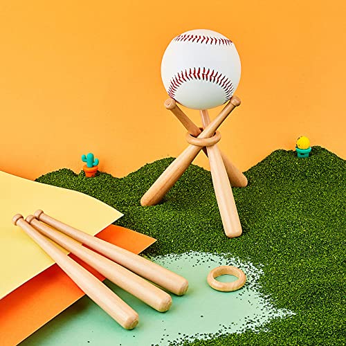 Baseball Stand Holder Display - Wood Table Decor - 2 Sets