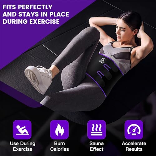 Waist Trimmer Sweat Belt for Men & Women - Purple, 8.5" x 41"