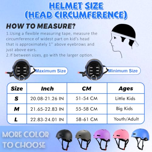Adjustable Kids Bike Helmet - Medium Black for Multi-Sports