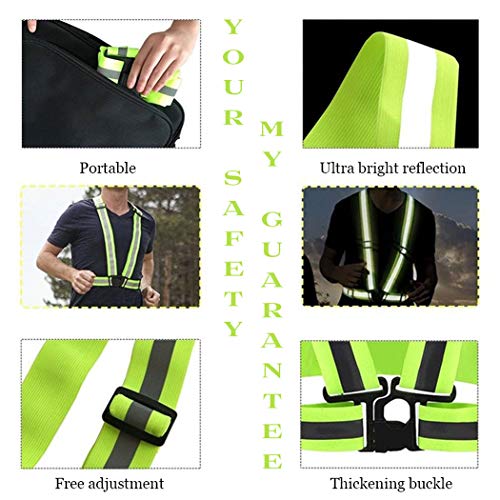 DRESBE Reflective Vest Gear Unisex Warning Vests Adjustable Laser Safety Band for Night Running Cycling Jogging Walking