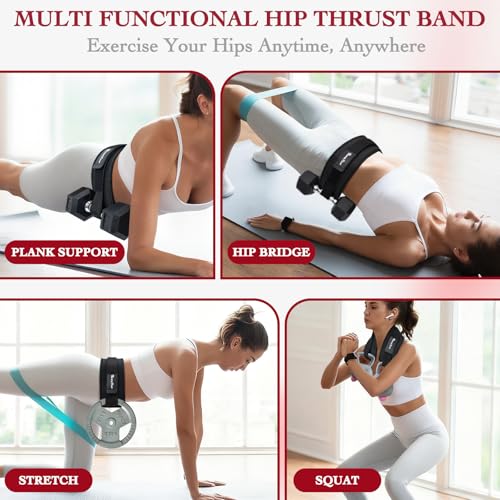Adjustable Hip Thrust Belt - Anti-Slip Booty Belt for Glutes - Black