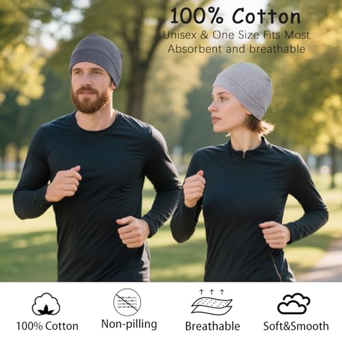 Lightweight Cotton Skull Cap Beanie for Men & Women - Set P