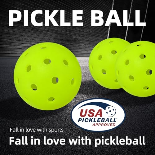 High Bounce Pickleball Balls - 3PC, Crack-Resistant, 40 Holes
