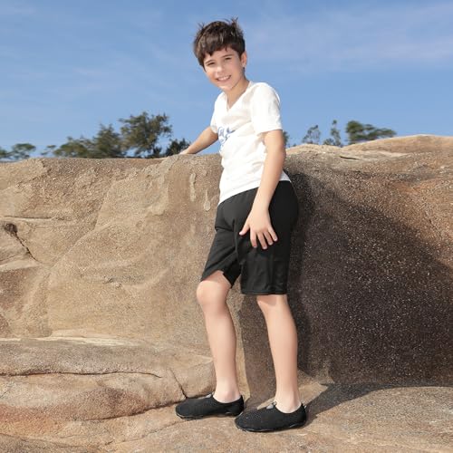 Water Shoes for Kids - Quick-Dry Aqua Socks - Black - Size 5 Big Kid