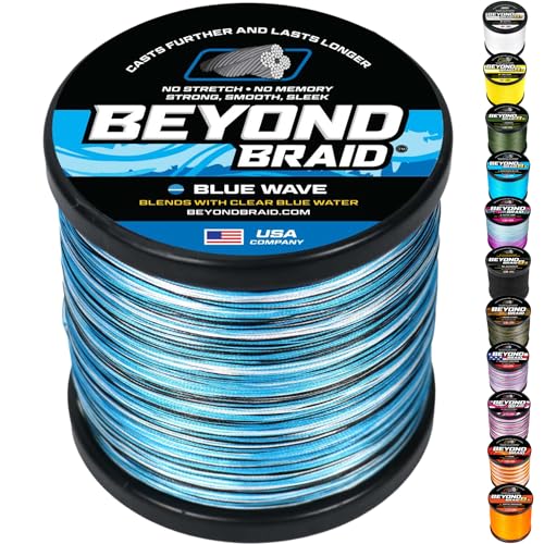 Braided Fishing Line - Super Strong, Abrasion Resistant, No Stretch - Blue Camo & More