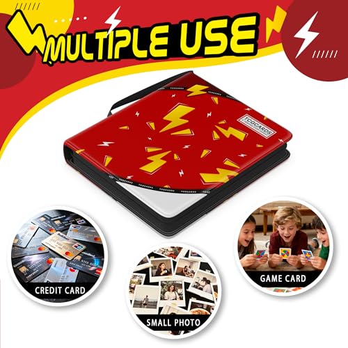 Luporia Red 400-Capacity 3-Ring Trading Card Binder with 50 Removable Sleeves