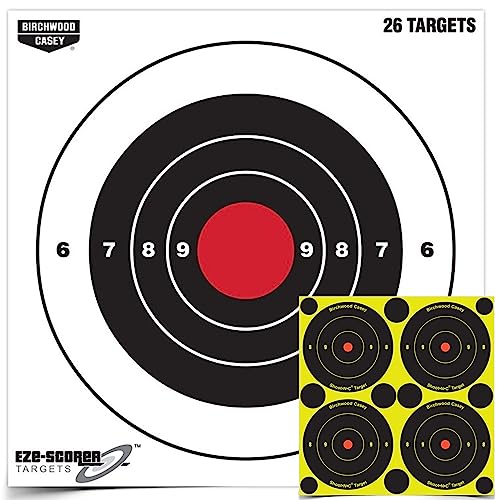 Eze-Scorer Bull's-Eye Paper Targets - 26 Pack for Indoor & Outdoor Use