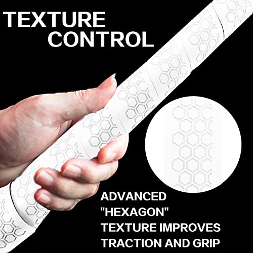 Baseball Softball Bat Grip Tape - 2 Pcs White Hexagon