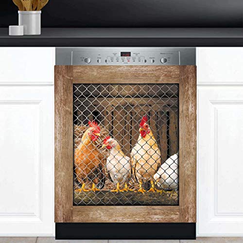 Country Rooster Dishwasher Cover Vinyl Sticker, 23x26 Inches