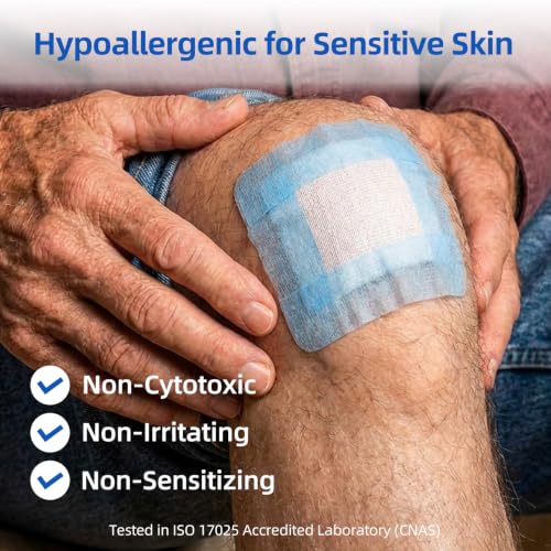 Niceful Blue Silicone Medical Tape 1x5.5Yd Hypoallergenic 6 Rolls