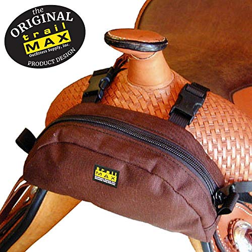 TrailMax Brown Pommel Saddle Bag for Trail Riding – Secure Front Saddle Storage Pouch for Phone, Snacks & Gear