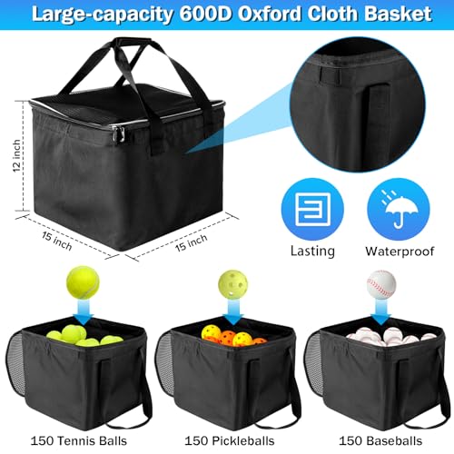 Tennis Ball Cart with 150-Ball Capacity & Silent Wheels