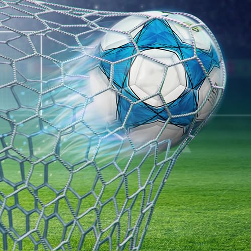 AYANICA Soccer Ball Size 5 with Pump & Needle, Blue – PU Practice Ball