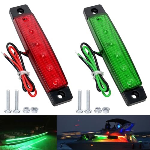 LED Boat Navigation Lights - Waterproof 120LM Stern Set for Yacht - 3PCS