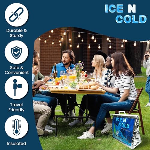 Insulated Picnic Cooler Bags - Lightweight Soft Collapsible, 35 lbs Capacity, Pack of 2