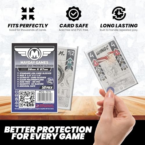 Premium USA Standard Card Sleeves 56x87mm - 90 Micron Protector - 50 Pack