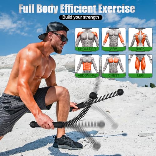 Cordless Battle Rope for Home Gym - 2PCS Weighted Ropes, Black