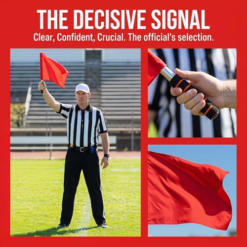 Referee Flags Set - 2 Pieces Handheld Signal Flags for Sports