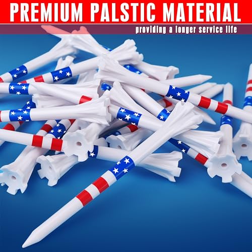 5-Prong Golf Tees - 120 Pack with Star & Stripe Marking System - 100 x 3-1/4" Tees