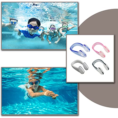 8-Pack Silicone Swimming Nose Clips - Waterproof Reusable Nose Plugs