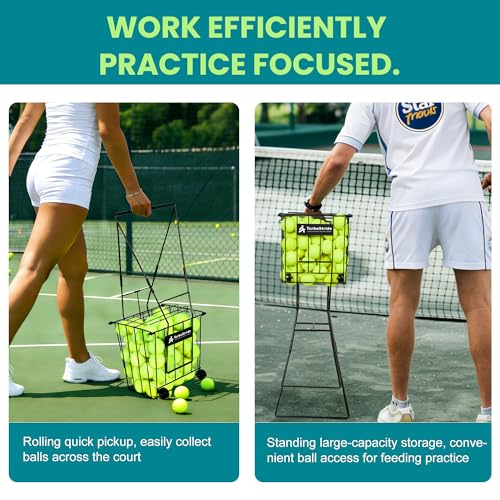 Portable Tennis Ball Hopper - Holds 75 Balls or 50 Pickleballs - Large