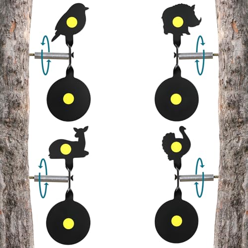 Auto Reset Spinner Shooting Targets - 4-Pack, Animals Group 1