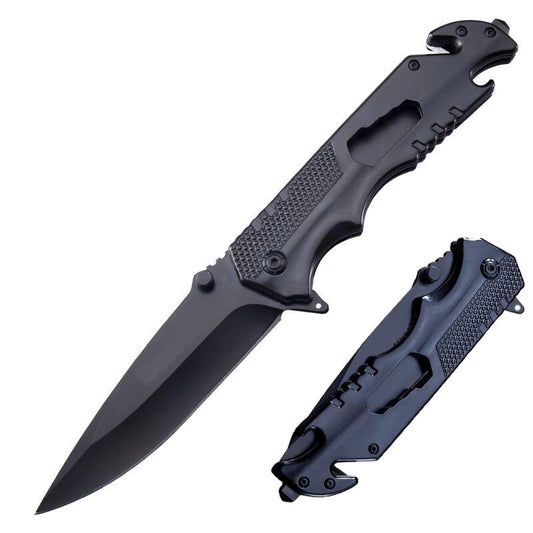 Pocket Knife with Serrated Clip Blade, Folding Pocket Knife for Outdoor Tactical Survival and EDC, Survival Knife Liner-Lock Belt Clip, Hunting, Camping, Broken Glass, Unique Gifts for Friends