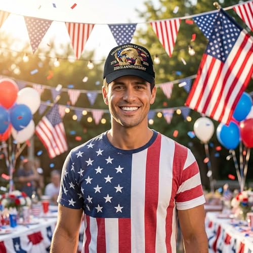 Rotamora 250th Anniversary USA Baseball Cap for Men & Dad - Black #2 (1776-2026)