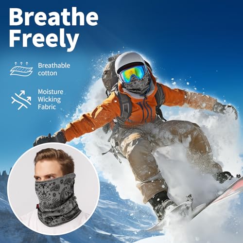 LANLFY Flame Resistant Face Mask FR Neck Gaiter HRC 2 Welding Covering Paisley 1pc