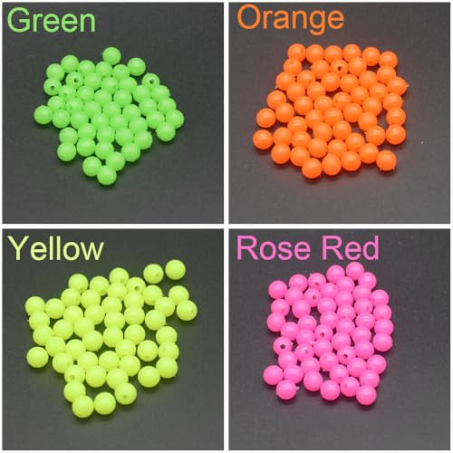 1000pcs Bright Color Plastic Fishing Beads for Lures 4mm-6mm