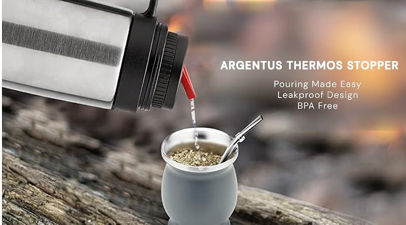 Argentus Thermos Stopper Replacement for Stanley Classic Wide Mouth Bottle Black-Red / 1.1QT