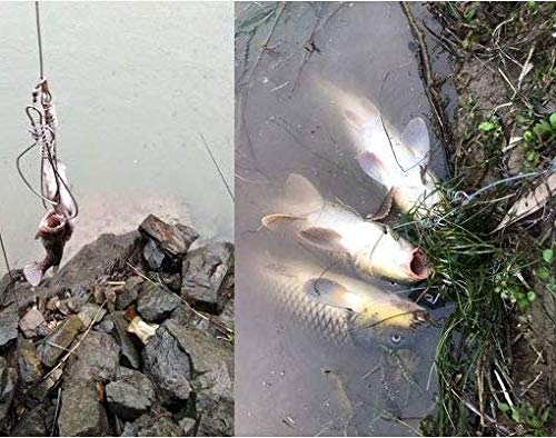 5 in 1 Stainless Steel Fishing Stringer with Float - 5 Snaps