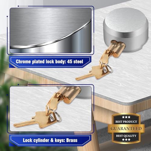 2 Pack of Heavy Duty Hidden Shackle Padlocks with Keyed Alike, Puck Locks, Puck Lock, Outdoor Padlock for Trailer Door Lock, Trucks & Vans (2-7/8 Inch)